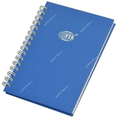 FIS 5MM Square Lines 2 Quire Manuscript Book with Spiral Binding, FSMNA62Q5MSB, 105 x 148MM, 96 Pages, Blue