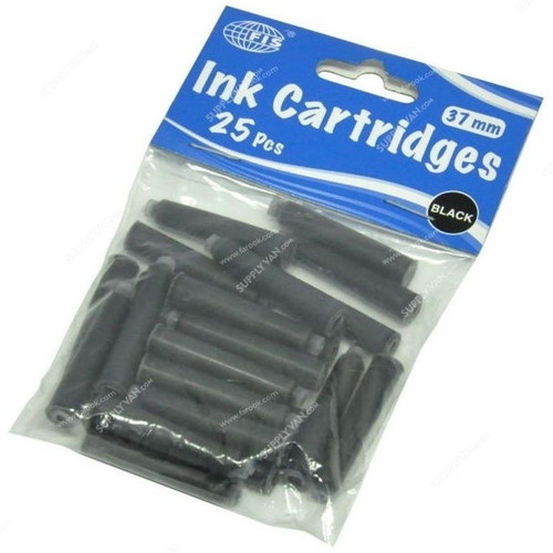 FIS Ink Cartridge, FSIK25BK, Plastic, 37MM, PK25