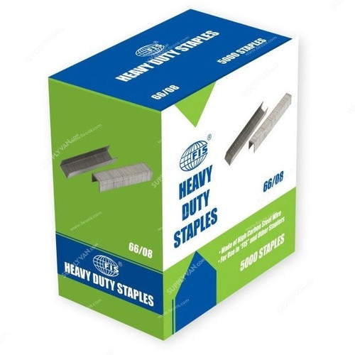 FIS Heavy Duty Staple Pin, FSSN6608N, Steel, No. 66/8, Silver, PK5000