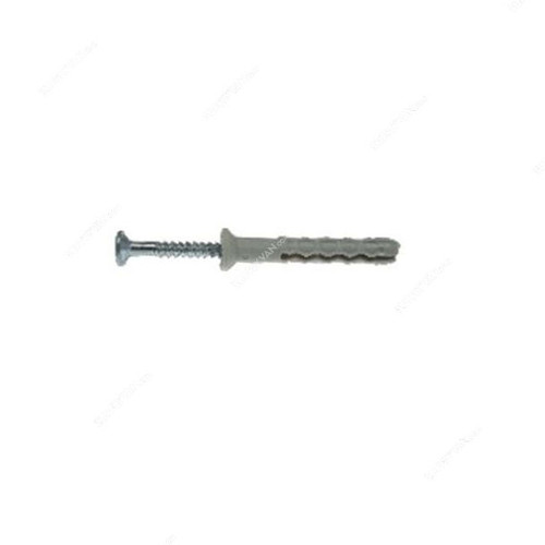 Torq Nylon Hammer Plug, 502906040, 6 x 40MM, White, PK250