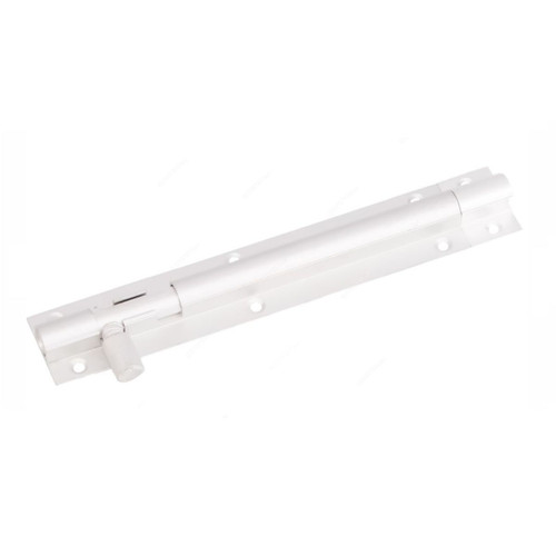 Door Tower Bolt, 10MM x 6 Inch, Aluminium, White