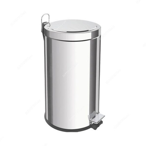 Tramontina Pedal Waste Bin, 94538120, 20 Litres, Silver