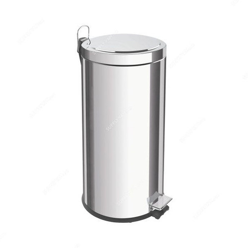 Tramontina Pedal Waste Bin, 94538130, 30 Litres, Silver