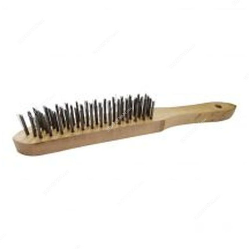 Wire Brush, Zinc Plated, Wood Handle, Black, 24 Pcs/Pack