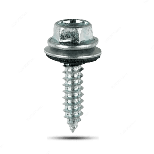 Tuf-Fix Hex Washer Self Tapping Screw, STPHWZ14x6, 14x6 Inch, CS, Silver, PK90