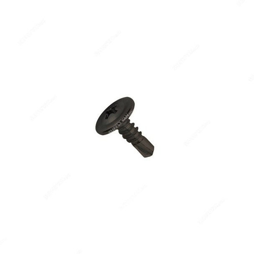 Tuf-Fix Wafer Self Drilling Screw, TPB6x12, 6x1/2 Inch, CS, Black, PK900