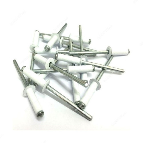 Blind Rivet, ABRW3-2X14-0, Aluminium, 3.2 x 14MM, White, 1000 Pcs/Pack