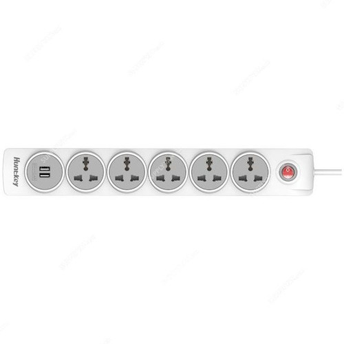 Huntkey Extension Socket, SZN607, 5 Way, 3 Mtrs, White