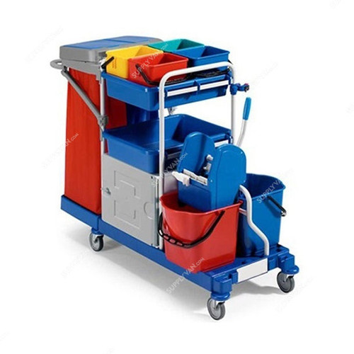 Intercare Morgan Trolley, Polypropylene, L, Blue and Red