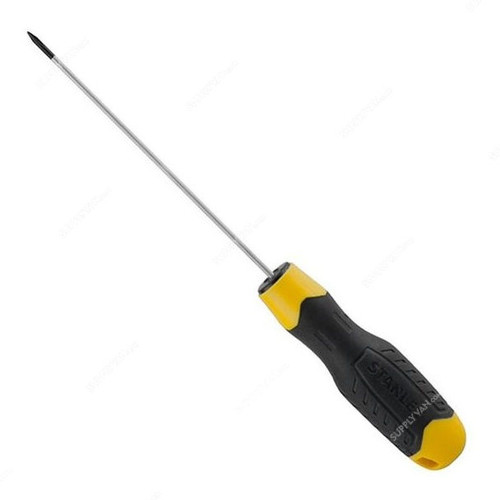 Stanley Screwdriver, STMT60800-8, Cushion Grip, PH0 x 75MM, Black and Yellow