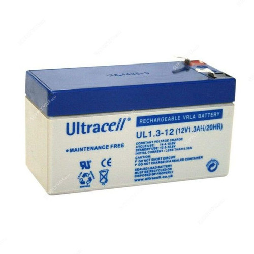 Ultracell VRLA Battery, UL1.3-12, 12V, 1.3A