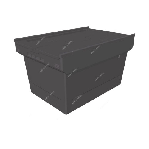 Bito Multipurpose Container With Attached Lid, MBD64421, Polypropylene, 54 Ltrs, 610 x 400MM, Black