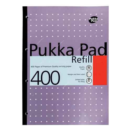 Pukka Pad Refill Notebook, A4, 80 Gsm, 400 Pages, Violet