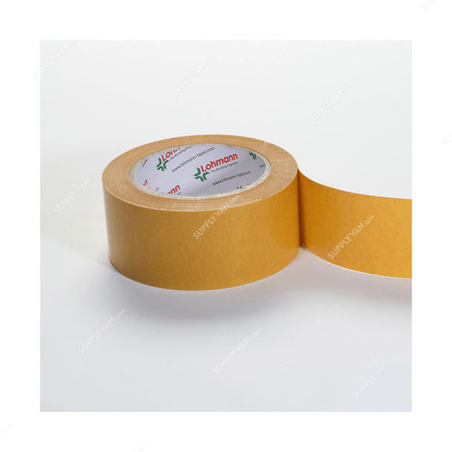 Lohmann Double Sided Tissue Tape, 810, DuploCOLL, 12MM x 50 Mtrs, Yellow