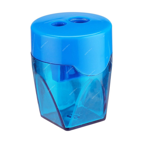 Deli Sharpener With Canister, 2 Hole, 7-12MM, Blue