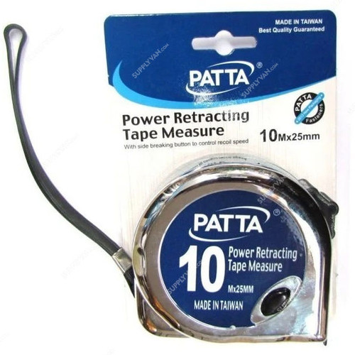 Patta Power Retracting Tape Measure, 10 Mtrs, 8 Pcs/Pack
