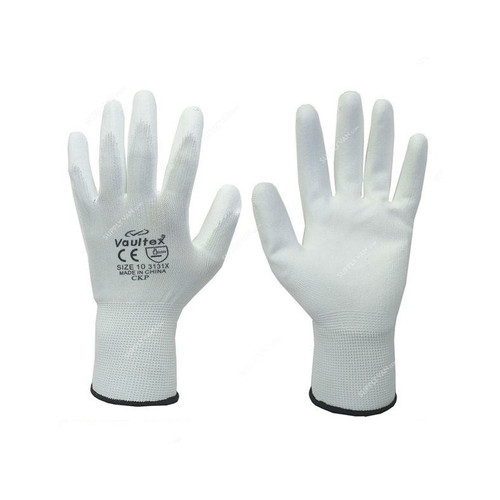 Vaultex PU Coated Gloves, CKP, Size10, White