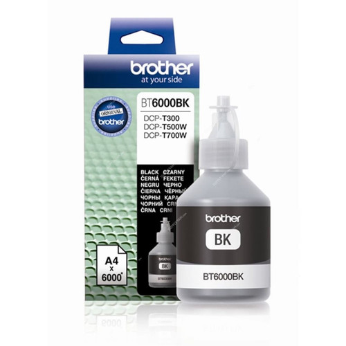 Brother Inkjet Ink Bottle, BT6000BK, 6500 Pages, 48.8ML, Black