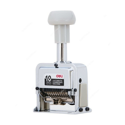 Deli Automatic Numbering Stamp, E7510, Stainless Steel, 10 Digit