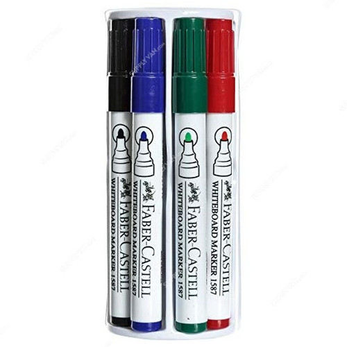 Faber-Castell Whiteboard Marker Set With Duster, 5 Pcs/Set