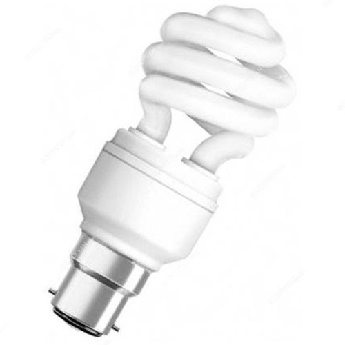 Osram Twist Fluorescent Lamp, 12W, B22d, 6500K, Cool Daylight