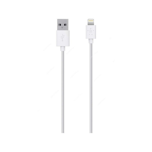 Belkin USB-A to Lightning Cable, F8J0223-WHT, 1.2 Mtrs, White