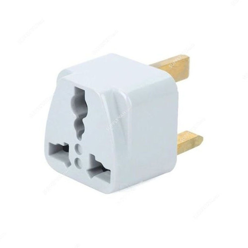 Universal Plug Adapter, 3 Pin, White