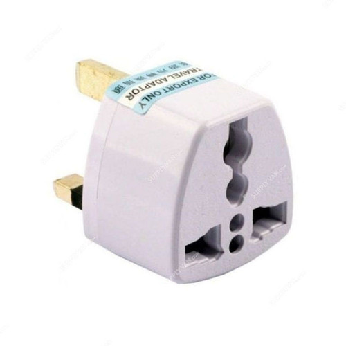 Travel Power Plug Adapter, 3 Pin, White