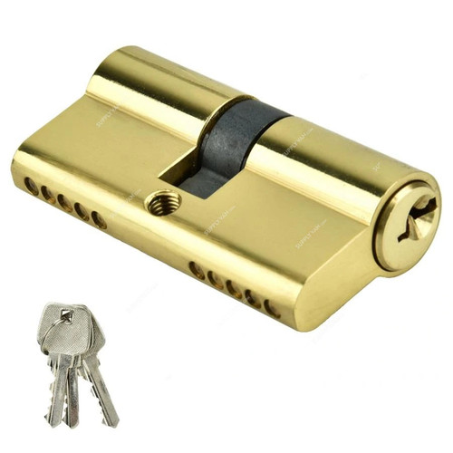 Cylinder Door Lock, 3 Key, 60MM, Gold