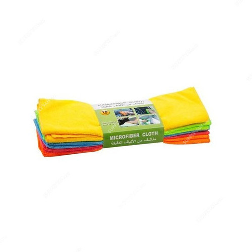 Multi-Purpose Cleaning Cloth, Microfiber, 38 x 38CM, Multicolor, 10 Pcs/Set