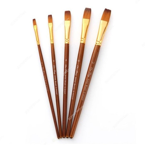Zhu Ting Paint Brush Set, Aluminum Alloy and Nylon, 17.6-20.2CM, Brown