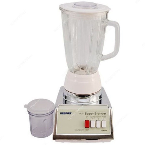 Geepas 2 In 1 Electric Blender, GSB1603, 450W, White