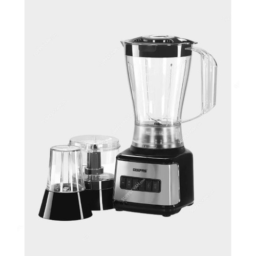 Geepas 3 In 1 Blender and Juice Extractor, GSB44017, 500W, Black/Silver