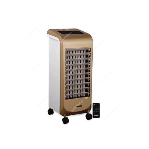 Geepas Floor Air Cooler With Remote Control, GAC9583, 80W, 5 Ltrs, Gold/White