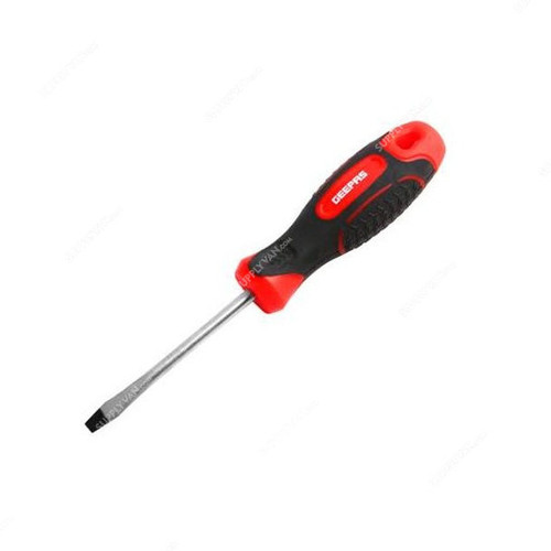 Geepas Screwdriver, GT59089, Slotted, 5 x 150MM, Red/Black