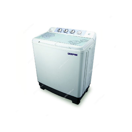 Geepas Semi-Automatic Washing Machine, GSWM6467, 610W, 9.2 Kg, White