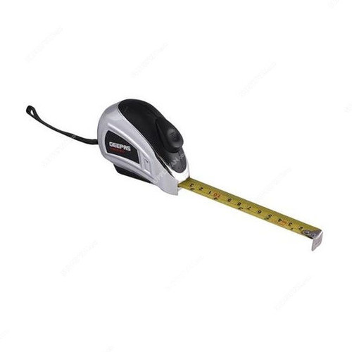 Geepas Measuring Tape, GT59135, 25MM x 7.5 Mtrs, Black/Silver