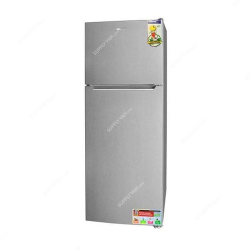 Geepas Double Door Refrigerator, GRF4120SSXN, 410 Ltrs, Silver