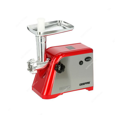 Geepas Electric Meat Grinder With Reverse Function, GMG1910, 1600W, Red/Silver