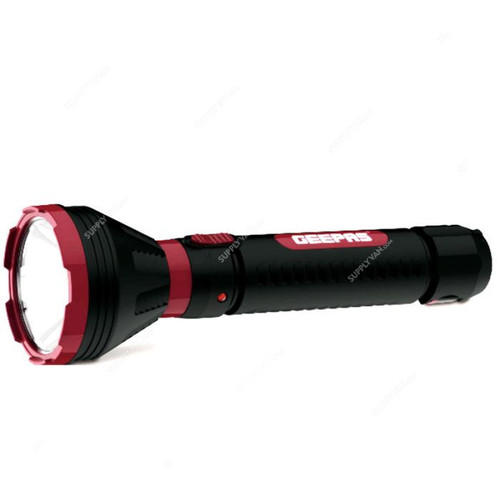 Geepas Rechargeable LED Flashlight, GFL5576, 1600mAh, Black/Red