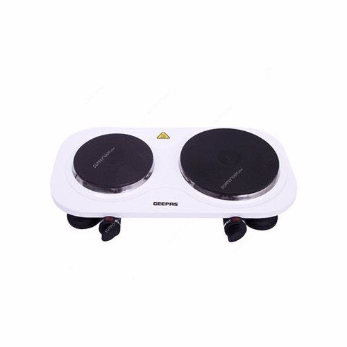 Geepas Electric Hot Plate, GHP6135, 2500W, 2 Burner, White