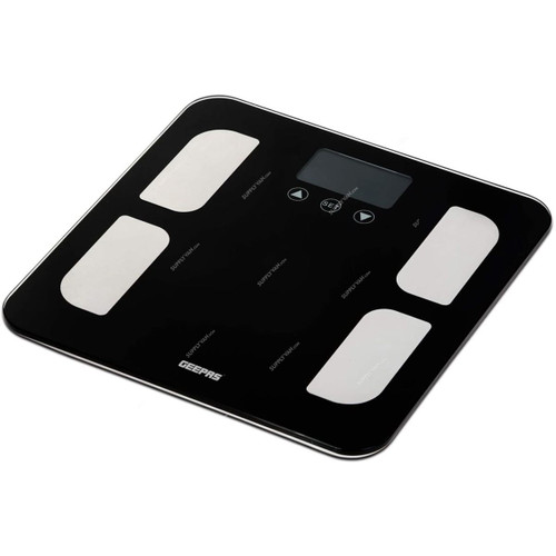 Geepas Digital Personal Scale, GBS46505UK, ABS, 4 Digits, 180 Kg Weight Capacity, Black