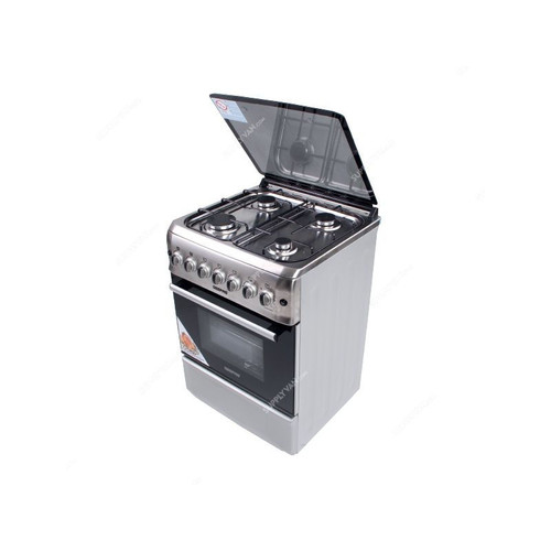 Geepas Free Standing Gas Cooking Range, GCR6057, 4 Burners, 60 x 60CM, Silver