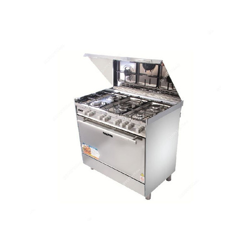 Geepas Free Standing Gas Cooking Range, GCR9061FPSRC, 5 Burners, 90 x 60CM, Silver