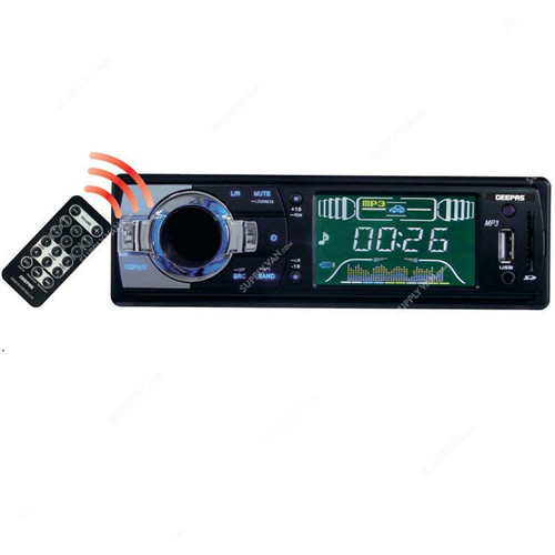 Geepas Car MP3 Player With LCD Screen, GCS7623, Black