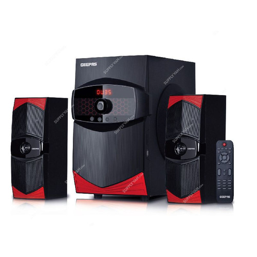 Geepas Multimedia Speaker, GMS8506, 2.1 Channel, Black/Red