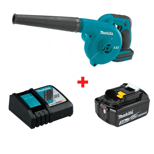 Makita Cordless Blower With 3Ah Battery and Charger, DUB182, 18V, 20-3/4 Inch Length