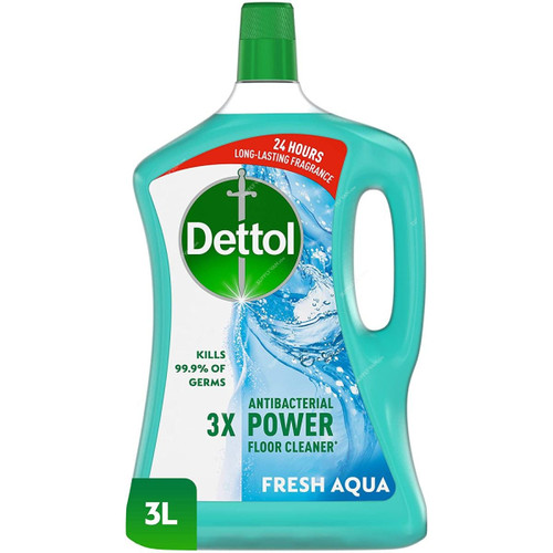Dettol Antibacterial Power Floor Cleaner, Aqua, 3 Ltrs