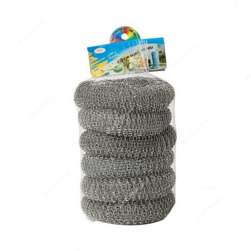 Snh Steel Cleaning Pad, SW03, Silver, 6 Pcs/Pack