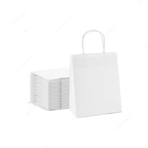 Snh Twisted Handle Shopping Bag, KRAFPW33-50, Free Size, White, 50 Pcs/Pack